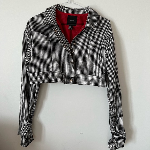 cropped checker jacket - Picture 2 of 2